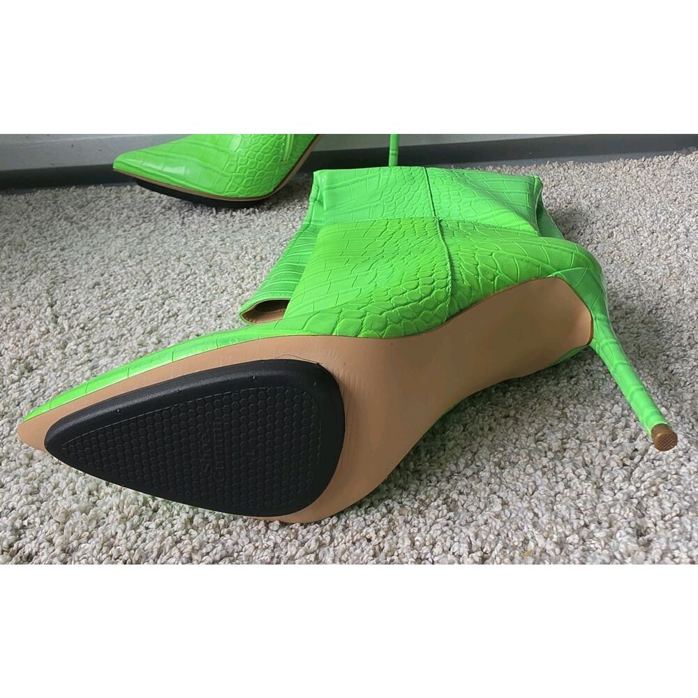 NEW Steve Madden Lime Green Knee High Boots, Size 10 - Picture 10 of 15